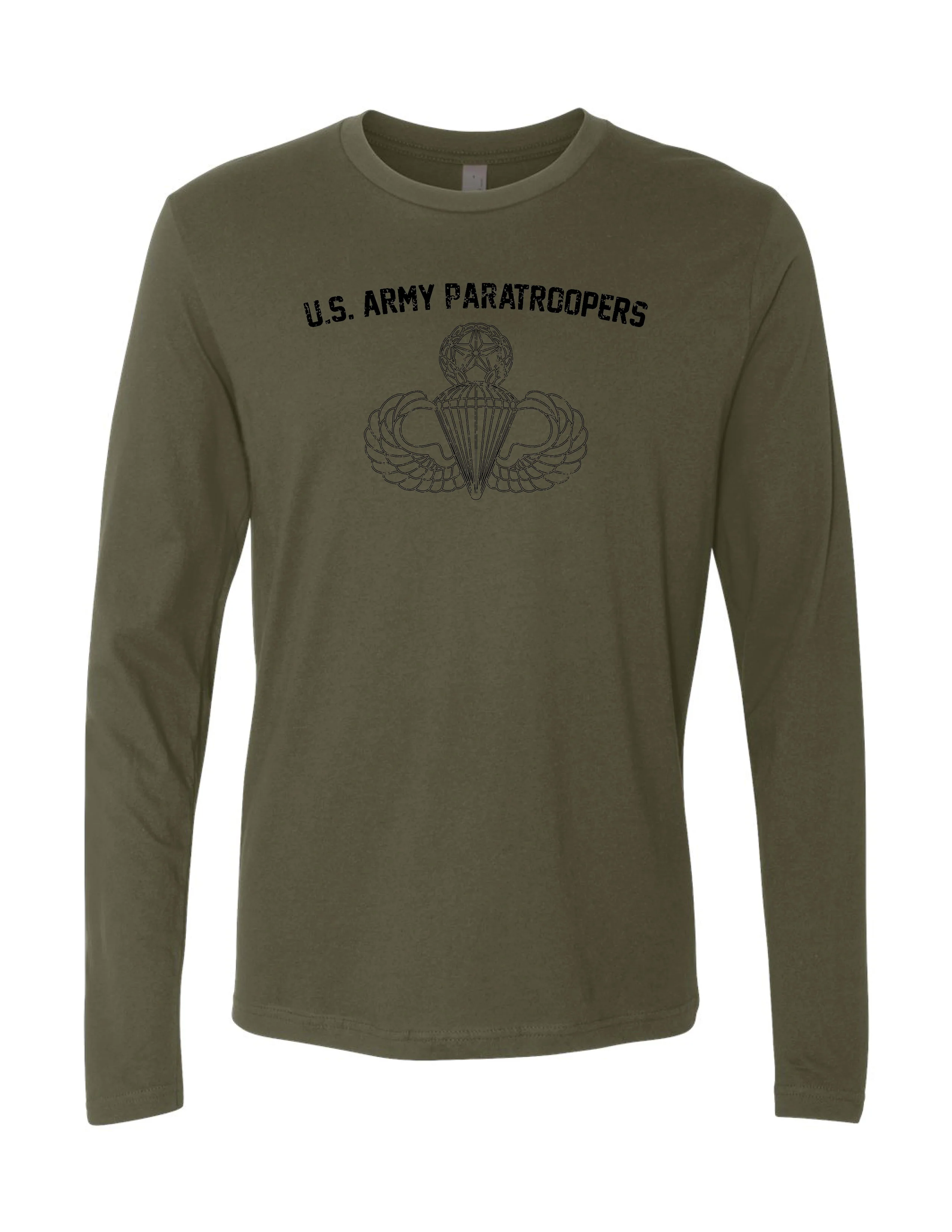 Army Paratroopers Long Sleeve T-Shirt (Military Green)