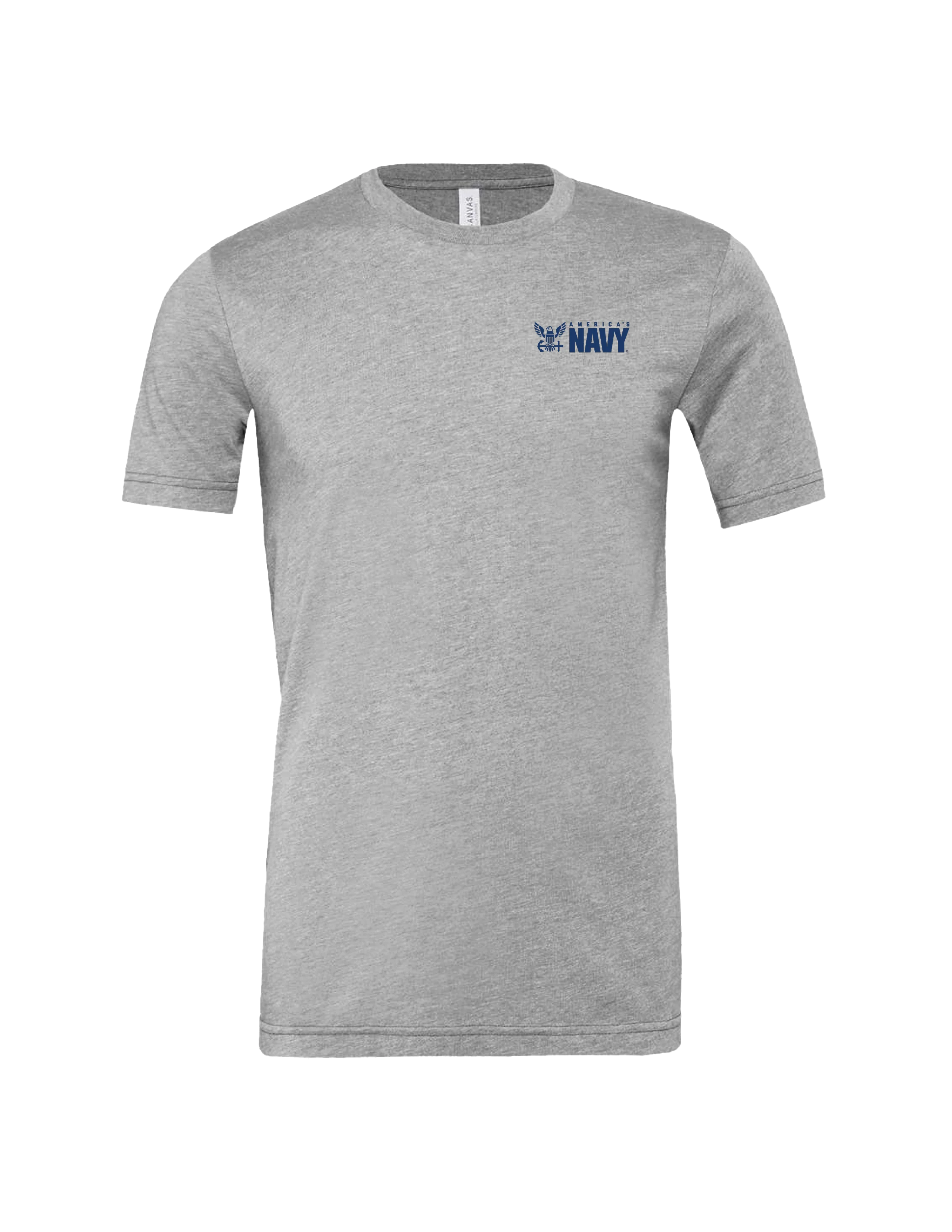 Navy Vertical Logo T-Shirt (Athletic Heather) - Image 2