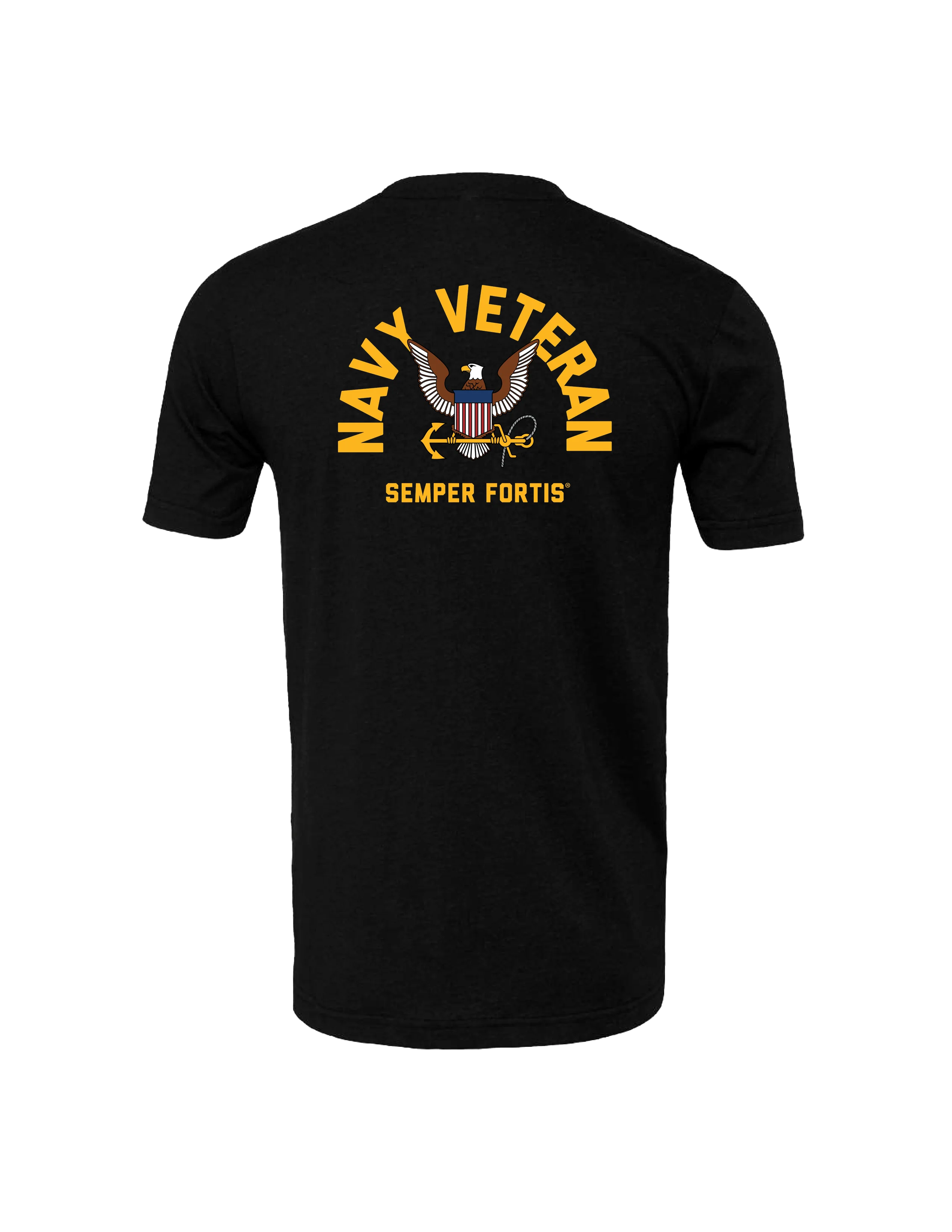 Navy Veteran T-Shirt (Black Heather) - Image 3