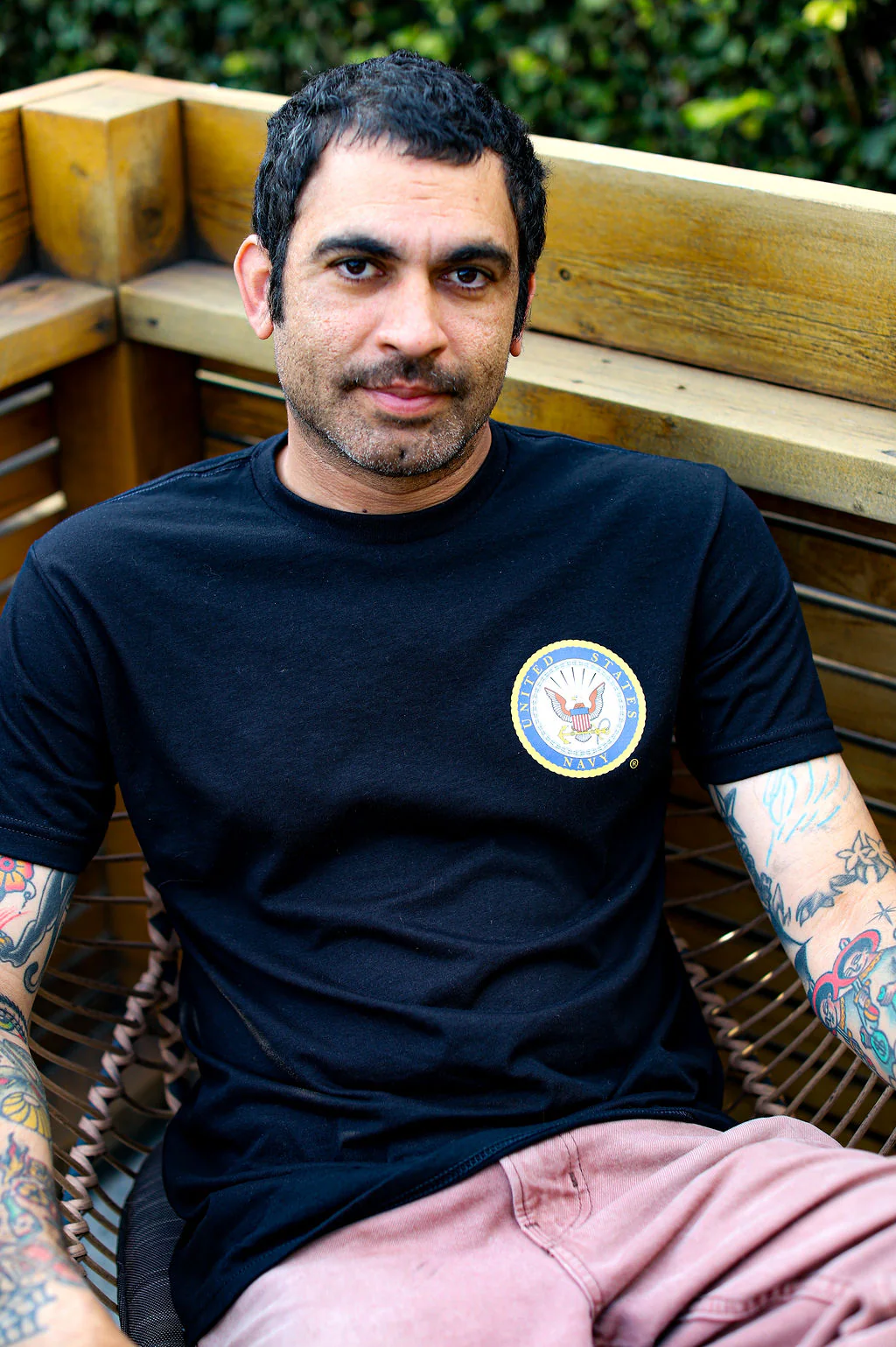 Navy Veteran T-Shirt (Black Heather) - Image 6