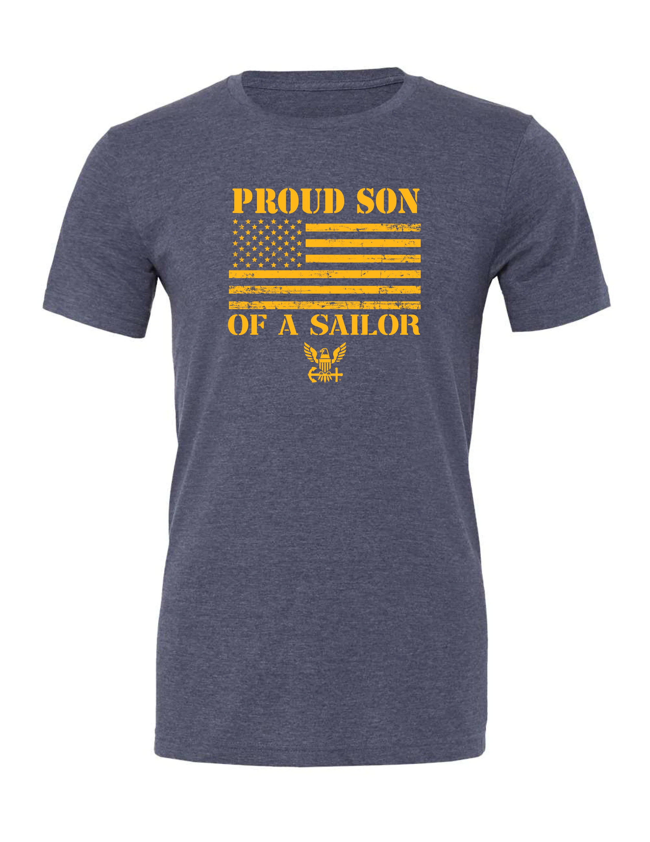 Proud Son of a Sailor Navy T-Shirt (Heather Navy)