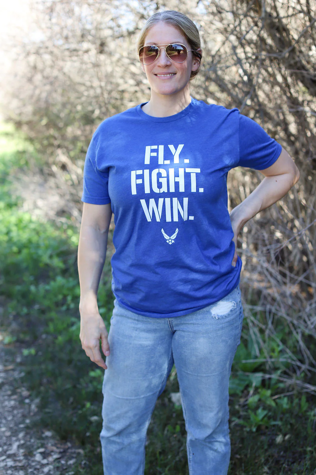 U.S. Air Force Fly Fight Win Graphic T-Shirt (Royal Blue) - Image 4