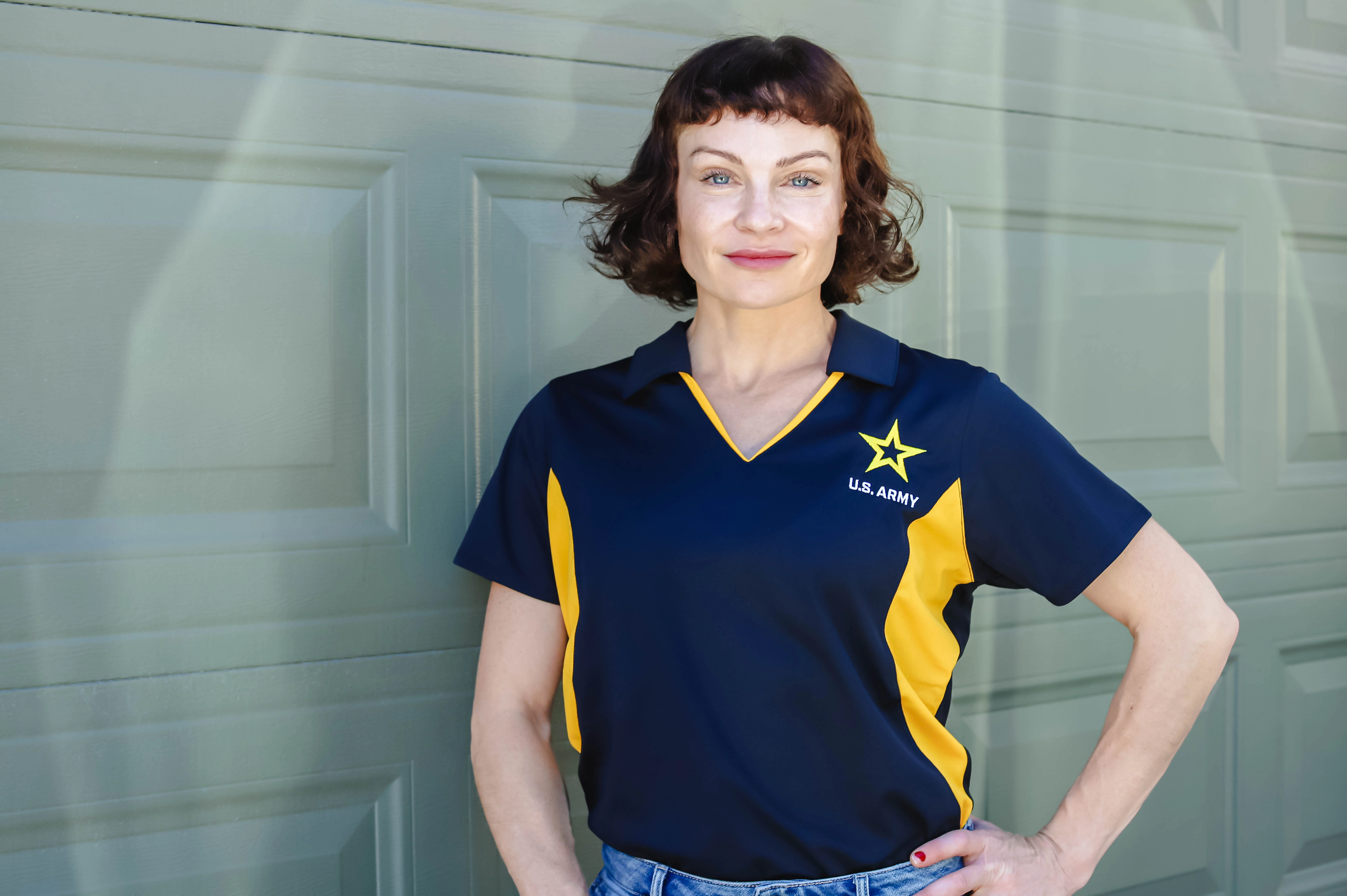 U.S. Army Ladies Polo (Black and Gold) - Image 3