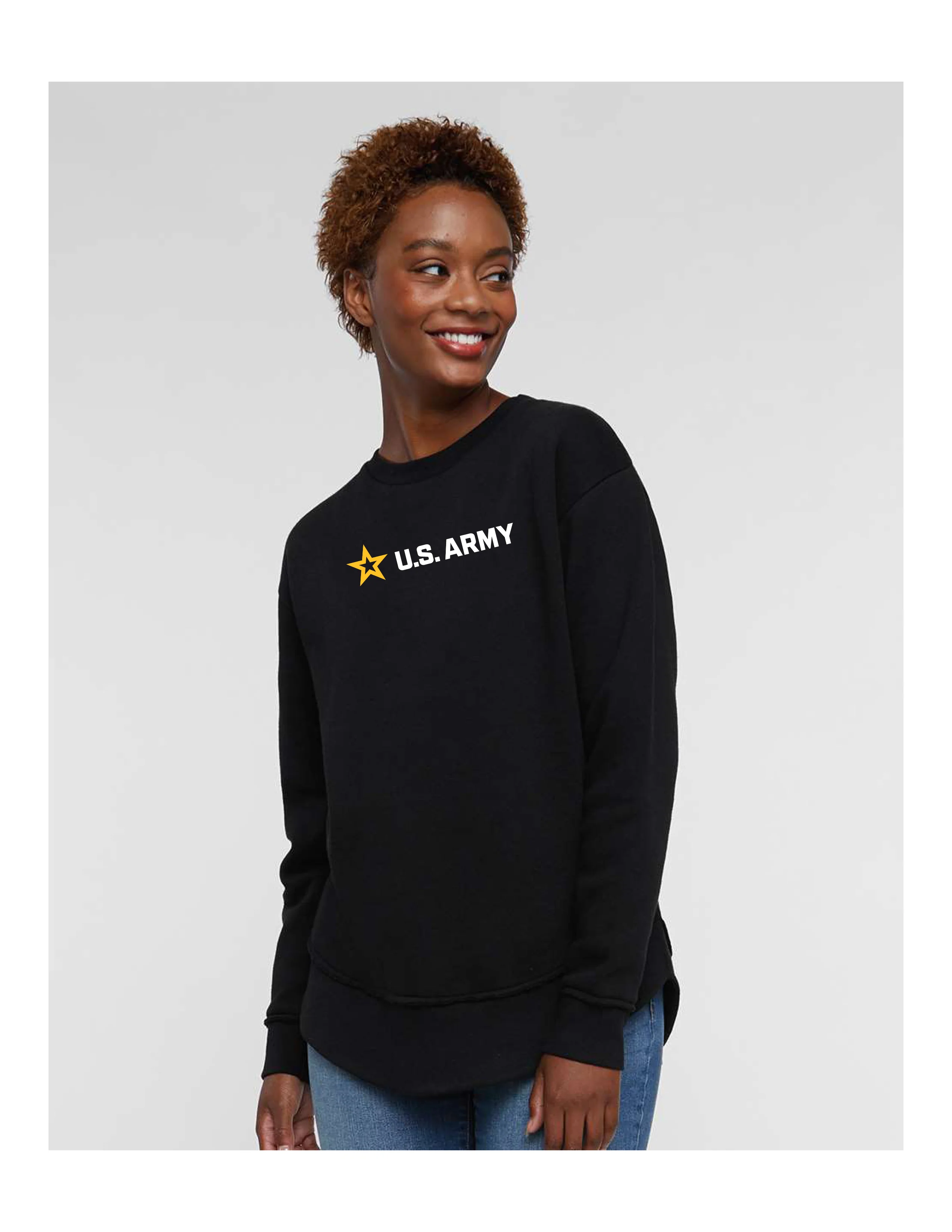 U.S. Army Ladies Tunic Sweatshirt (Black) - Image 3
