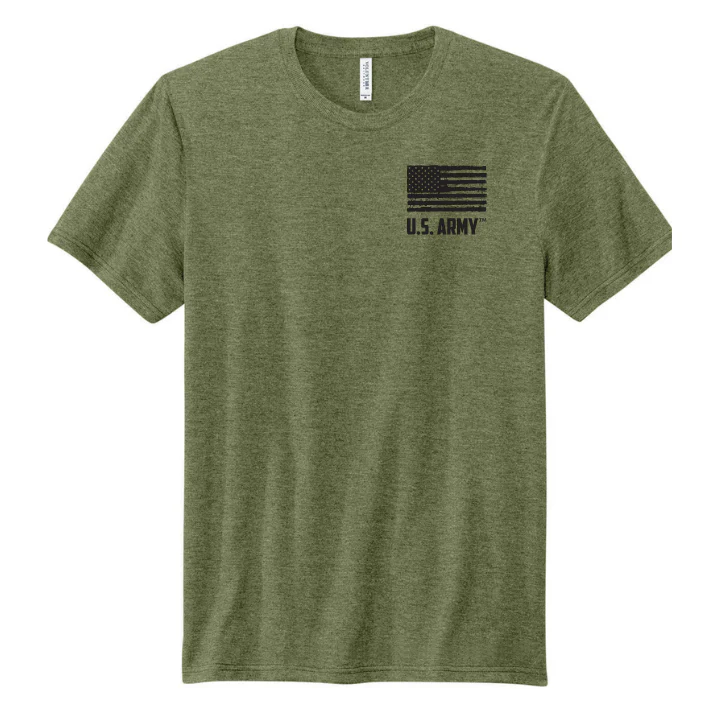 Made in the USA U.S. Army We'll Defend T-Shirt (Military Green Heather) - Image 3